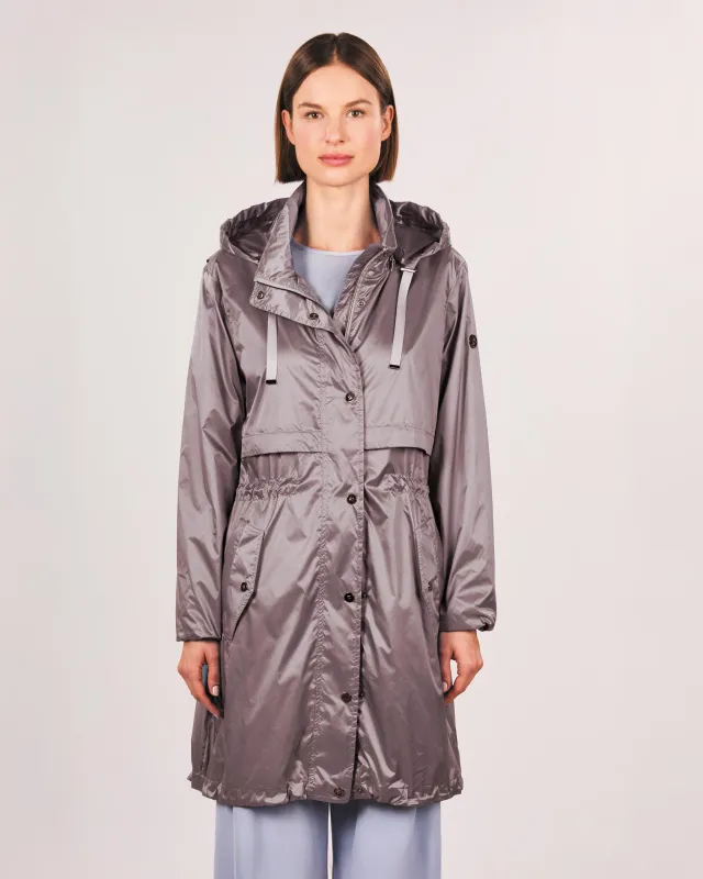 Longparka Satin light - Glänzender Parka für Damen